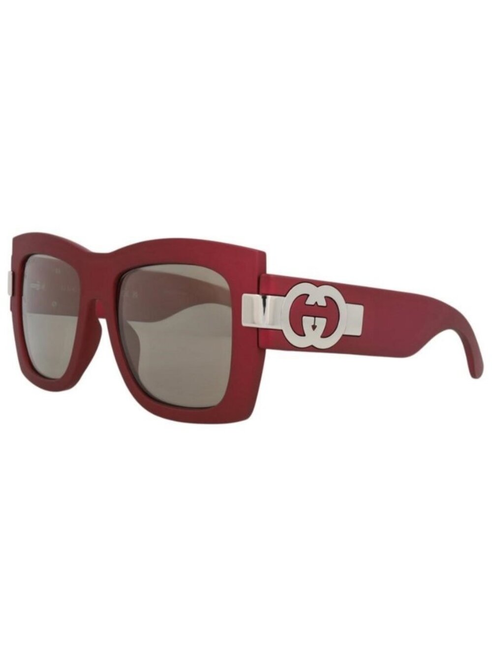 New Gucci Womens Square/Rectangle Red Red Grey Fashion Designer Sunglasses